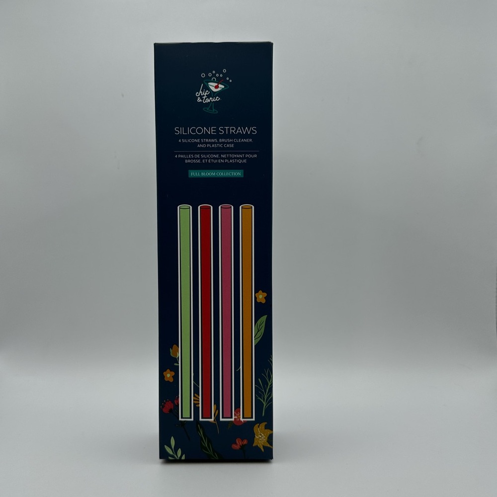 NWT Chic & Tonic Silicone Straws (4 Count)